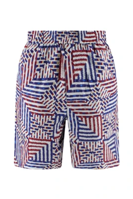 Mönstrade knälånga bermudashorts