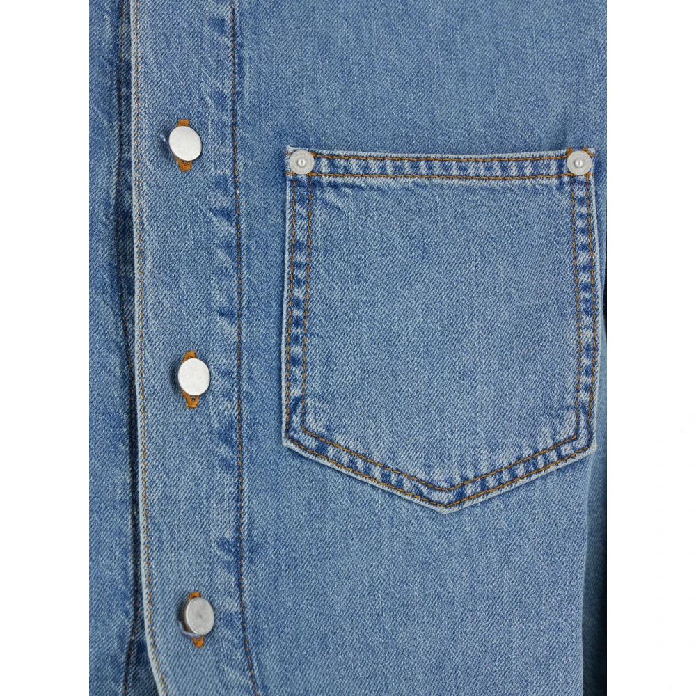 Haikure Blauwe Katoenen Jurk met Drop Schouders Blue Dames