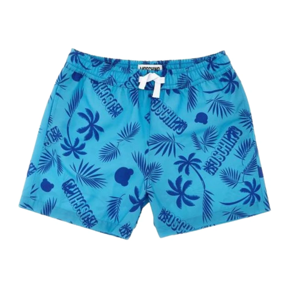 Moschino Palm Print Boxer Badkläder Barn Blue, Pojke