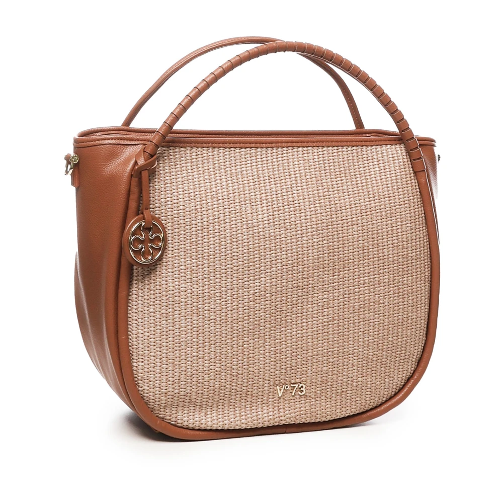 V73 Stijlvolle schoudertas met ritssluiting Brown Dames