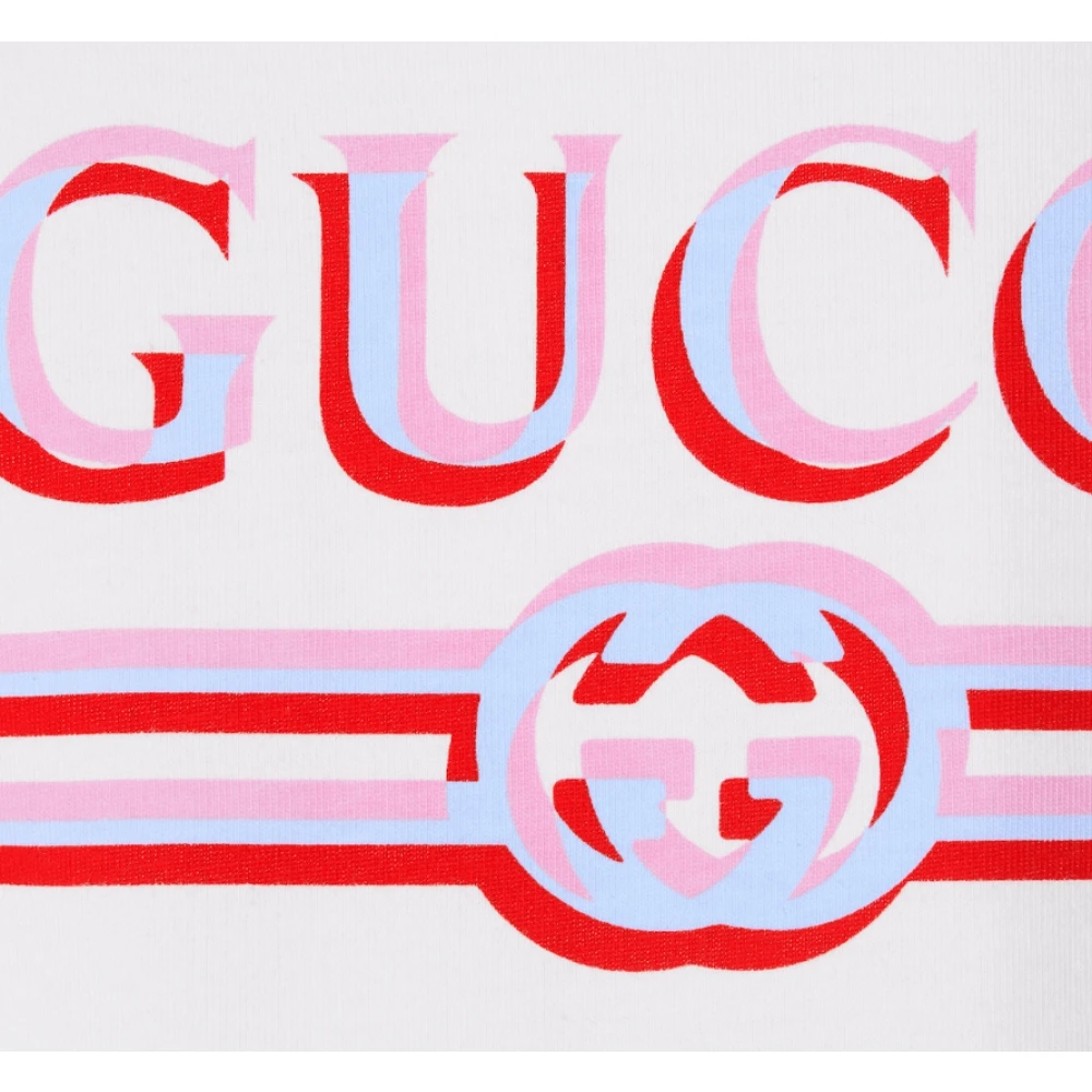 Gucci Witte Katoenen Crew Neck T-shirt White Dames