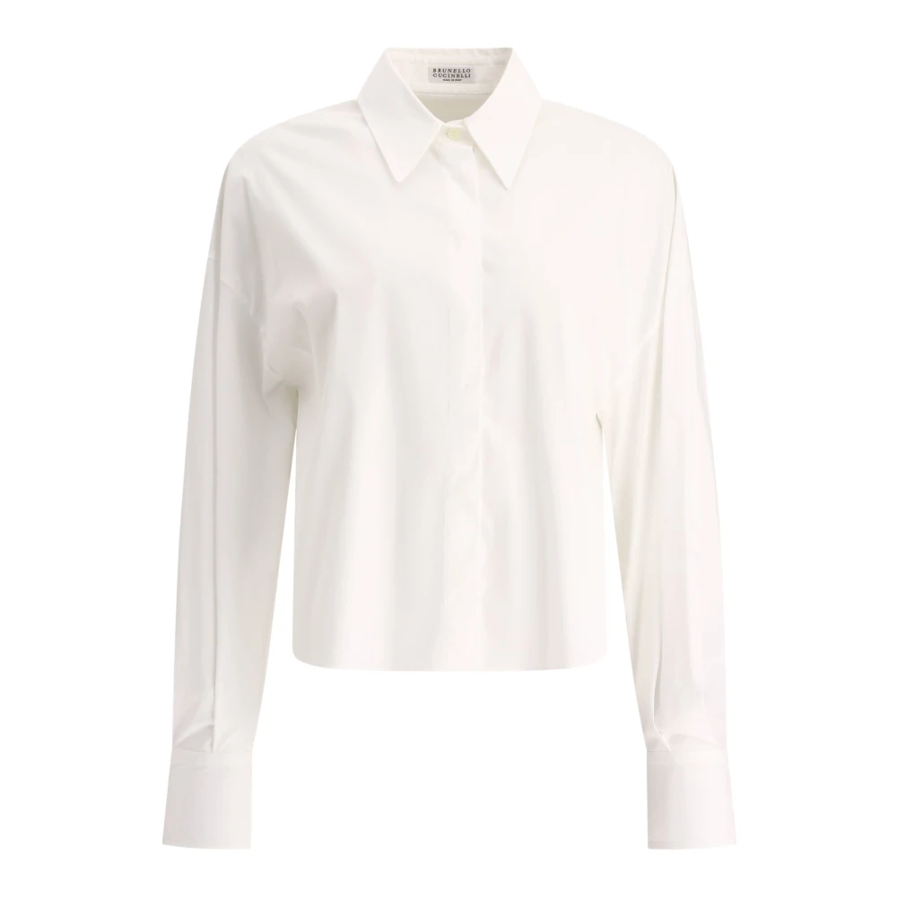 BRUNELLO CUCINELLI Bandkraag Shirt White Dames
