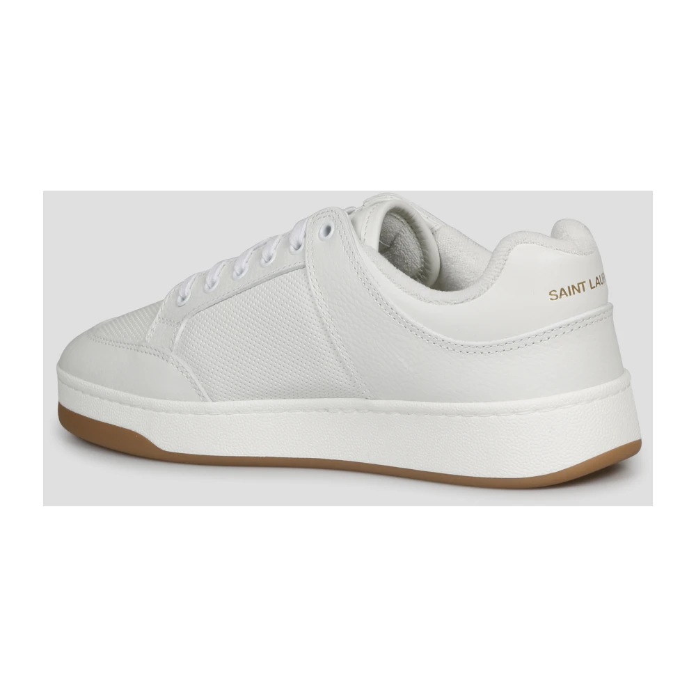 Saint Laurent Laag Model Sneakers van Geperforeerd Leer White Heren