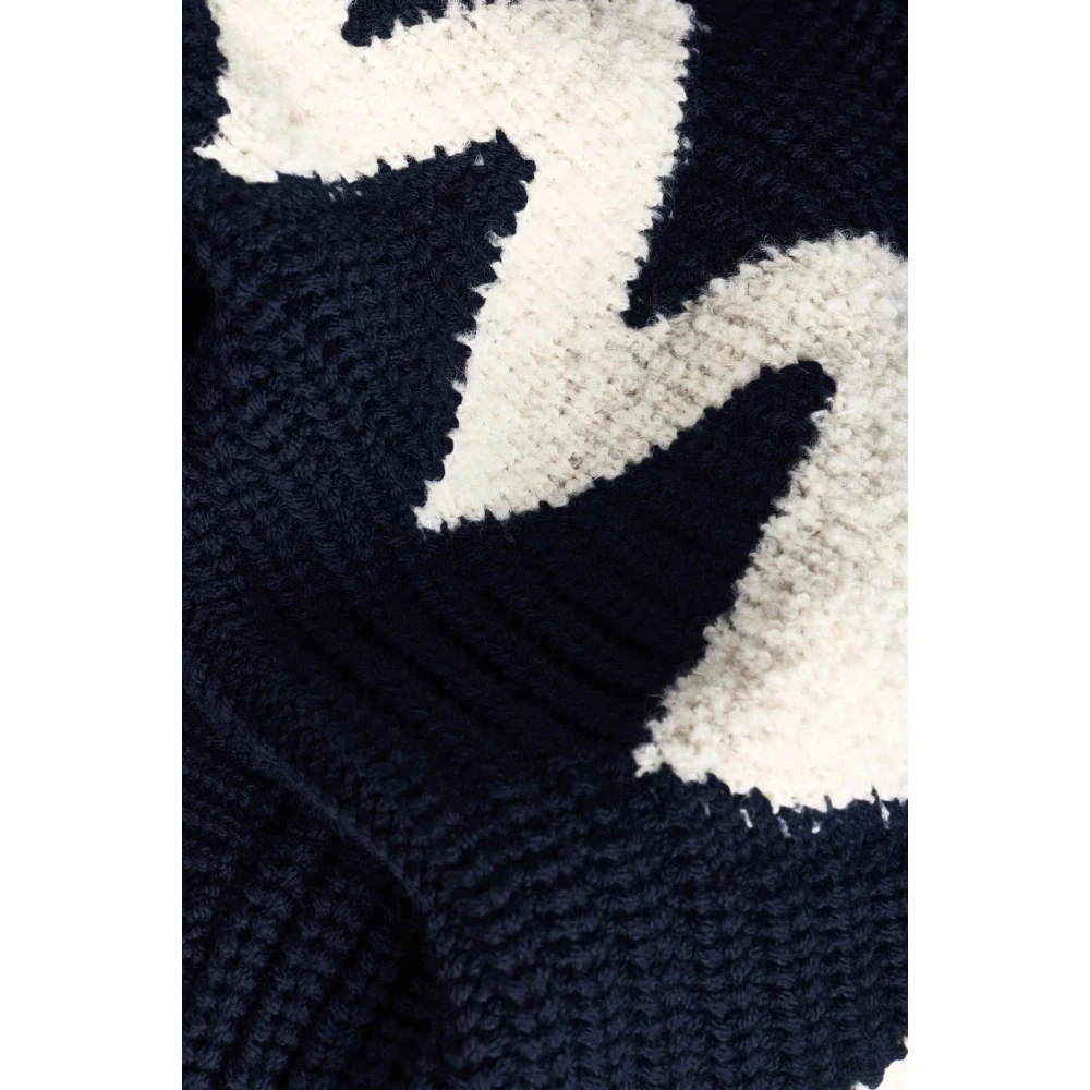 BA&SH Alpaca Bouclé Cape Pullover Blue Dames