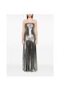 silver-tone-strapless-pleated-dress