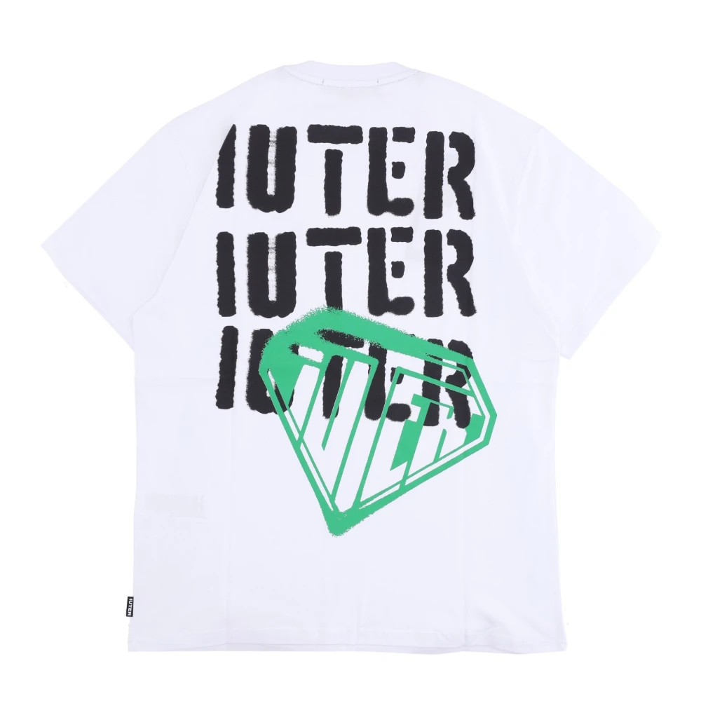 Iuter Witte Stencil Tee Heren T-shirt White Heren