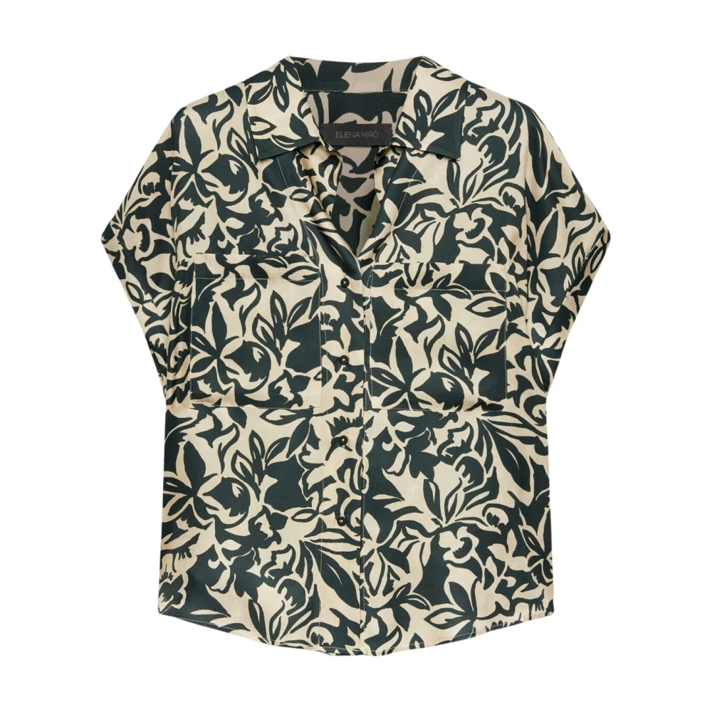 Elena Mirò Gedrukte Ecovero™ Viscose Shirt Multicolor Dames