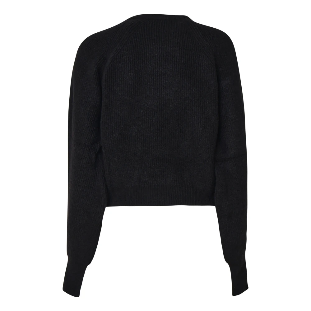 Mariuccia Milano Zwarte Ribtrui Ronde Kraag Black Dames