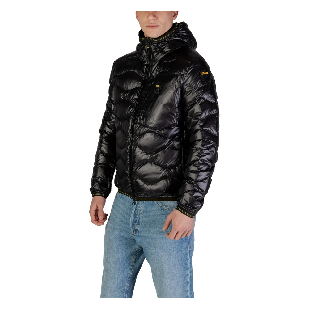 Blauer Zwarte rits capuchonjas Black Heren