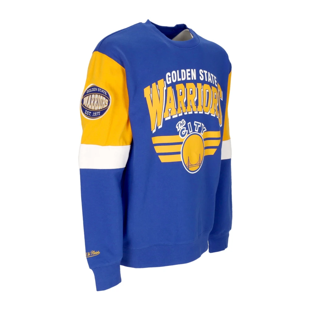 Mitchell & Ness NBA All Over Crew Sweatshirt Blue Heren