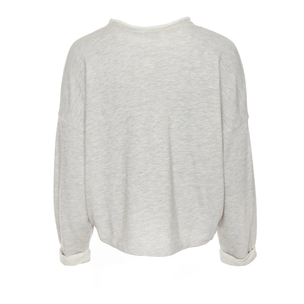 American vintage Rolled Hem Logo Sweatshirt Gray Dames