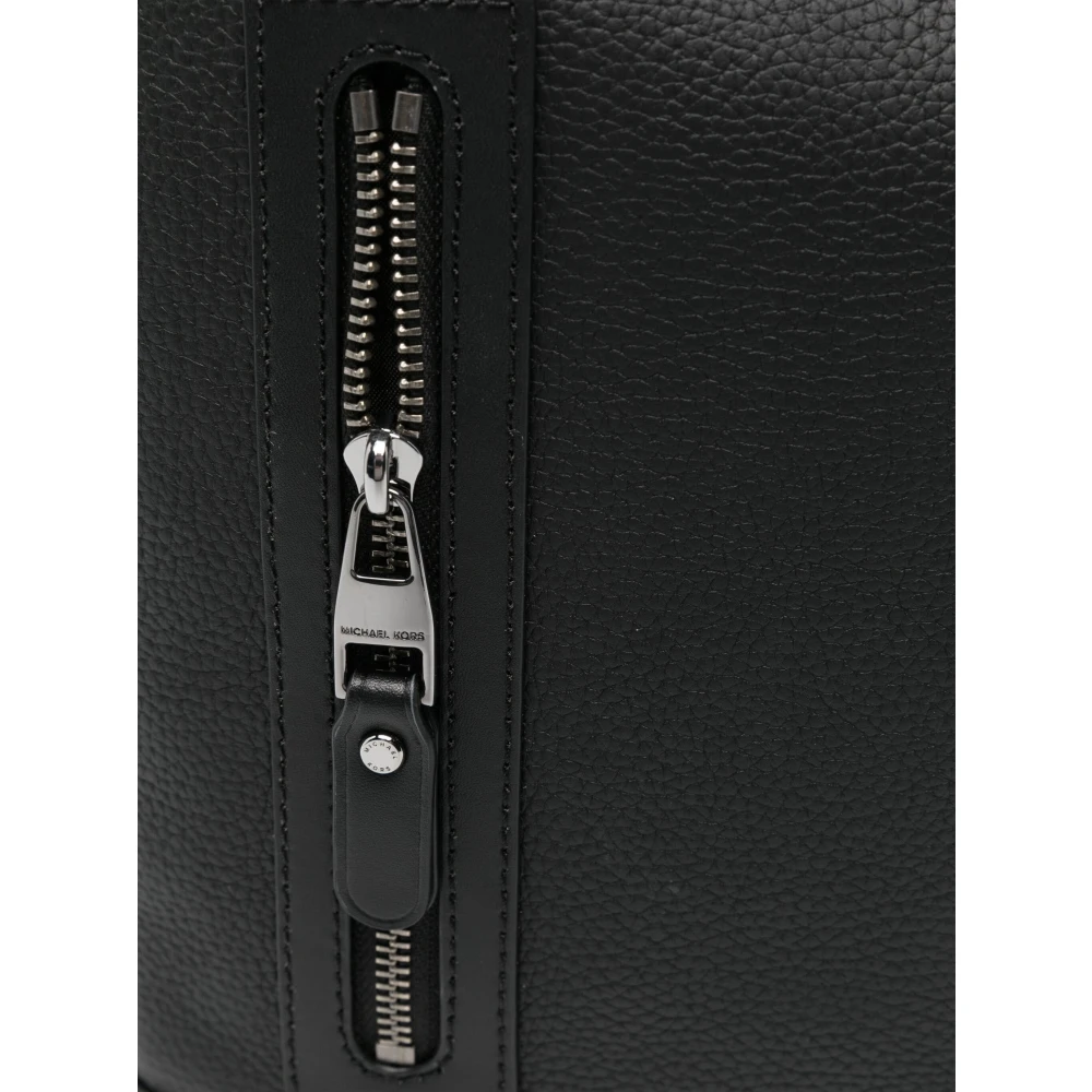 Michael Kors Casual Zwarte Leren Rugzak Black Heren