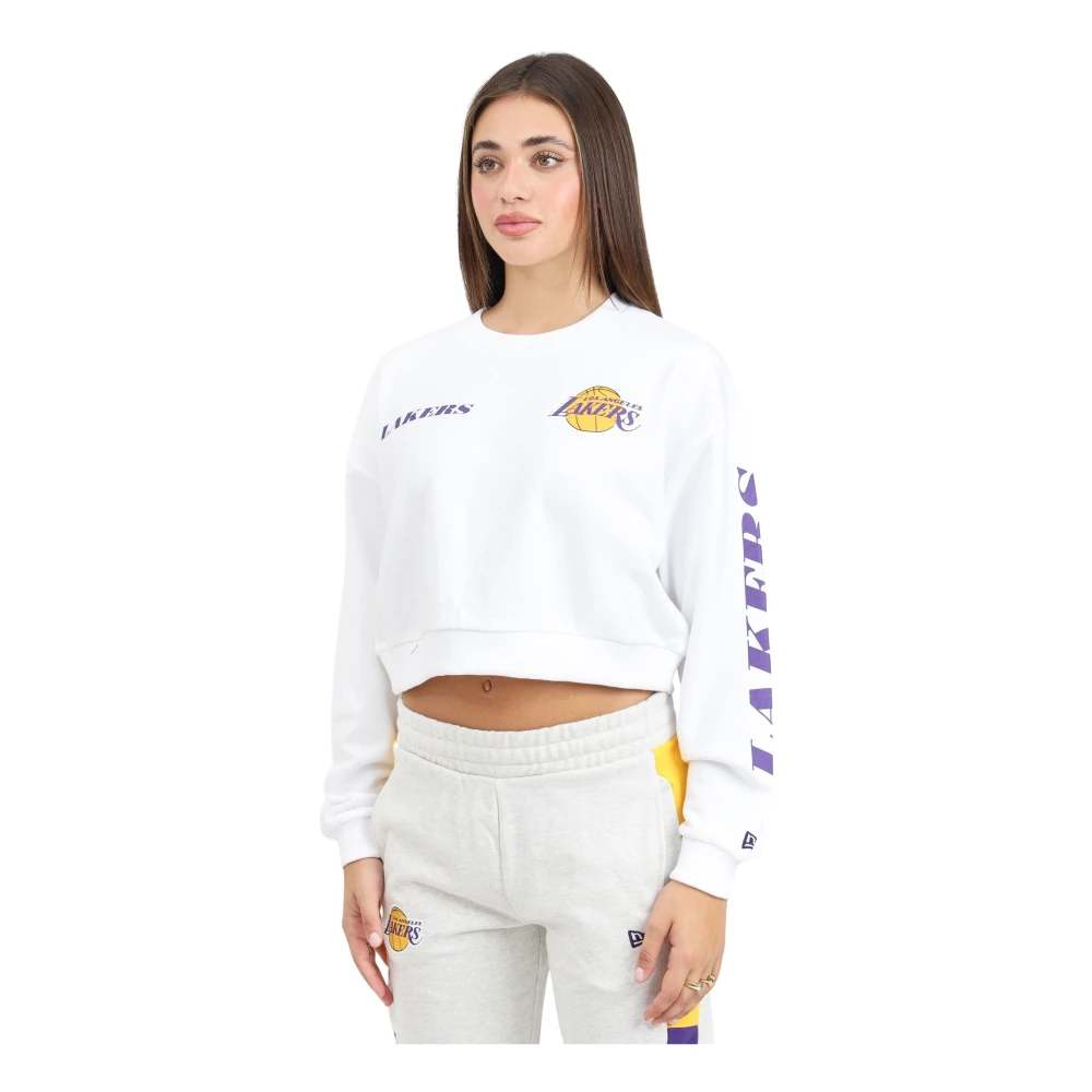 New era Witte Lakers NBA Wordmark Sweater White Dames