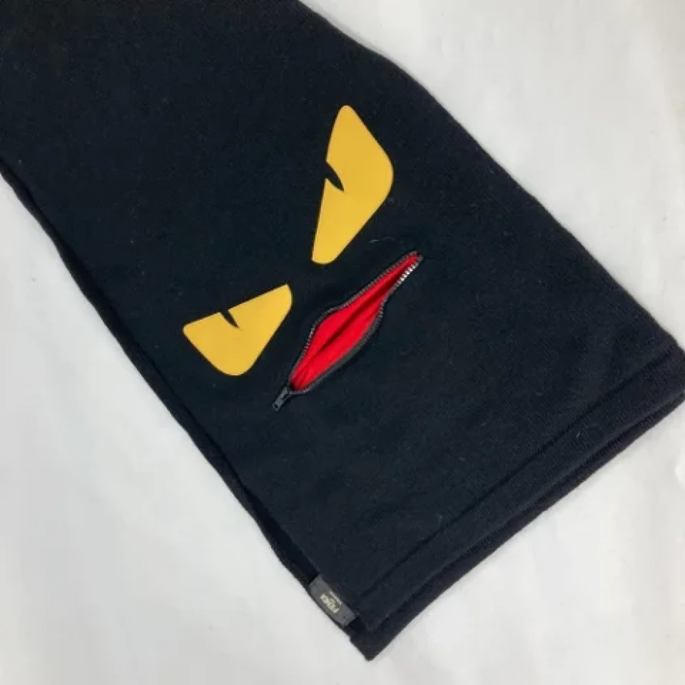 Fendi Vintage Pre-owned Wool scarves Black Dames