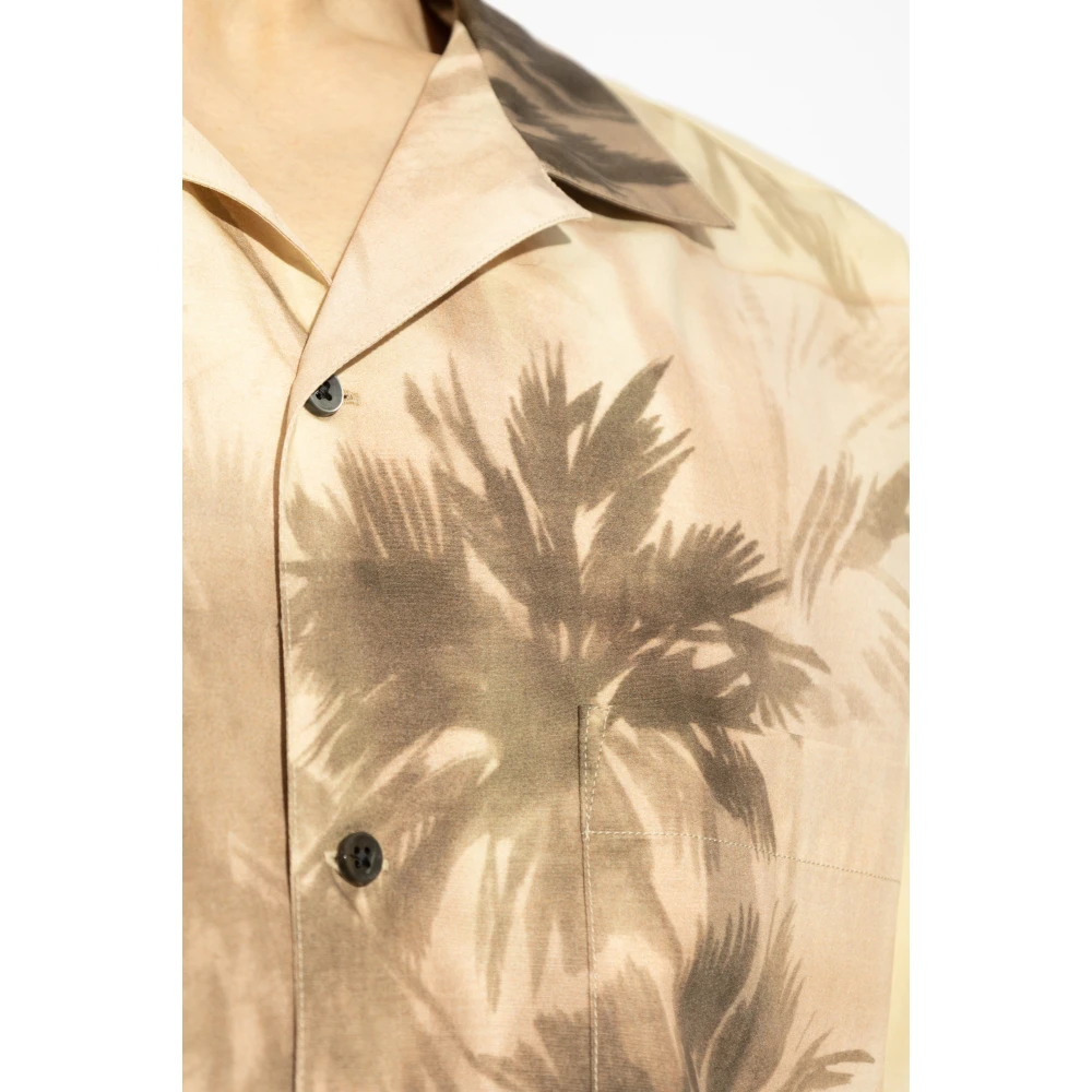 Palm Angels Shirt met print Beige Heren