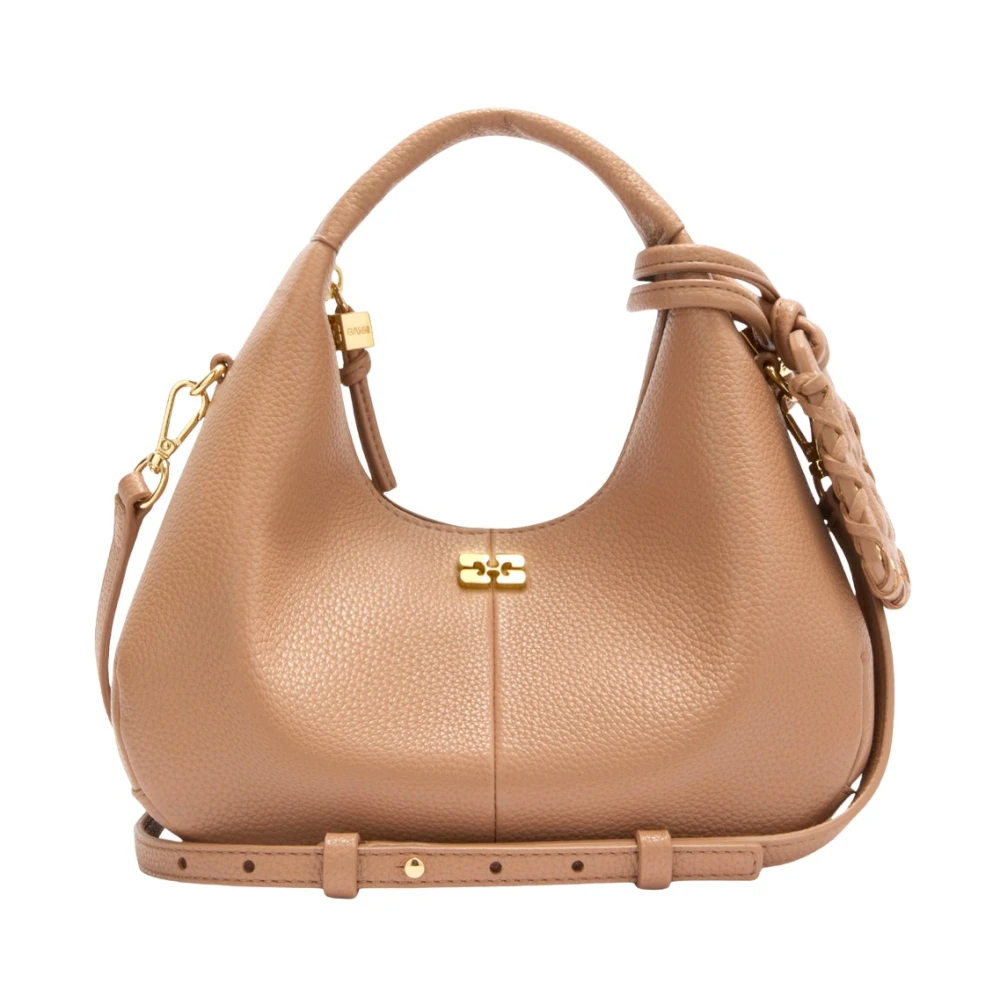 Ganni , Mini Bags, Female, Beige, One Size, Hobo Mini Bag