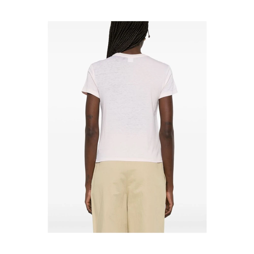 Re Done Rose Pink Ribbed Crew Neck T-shirt Pink Dames