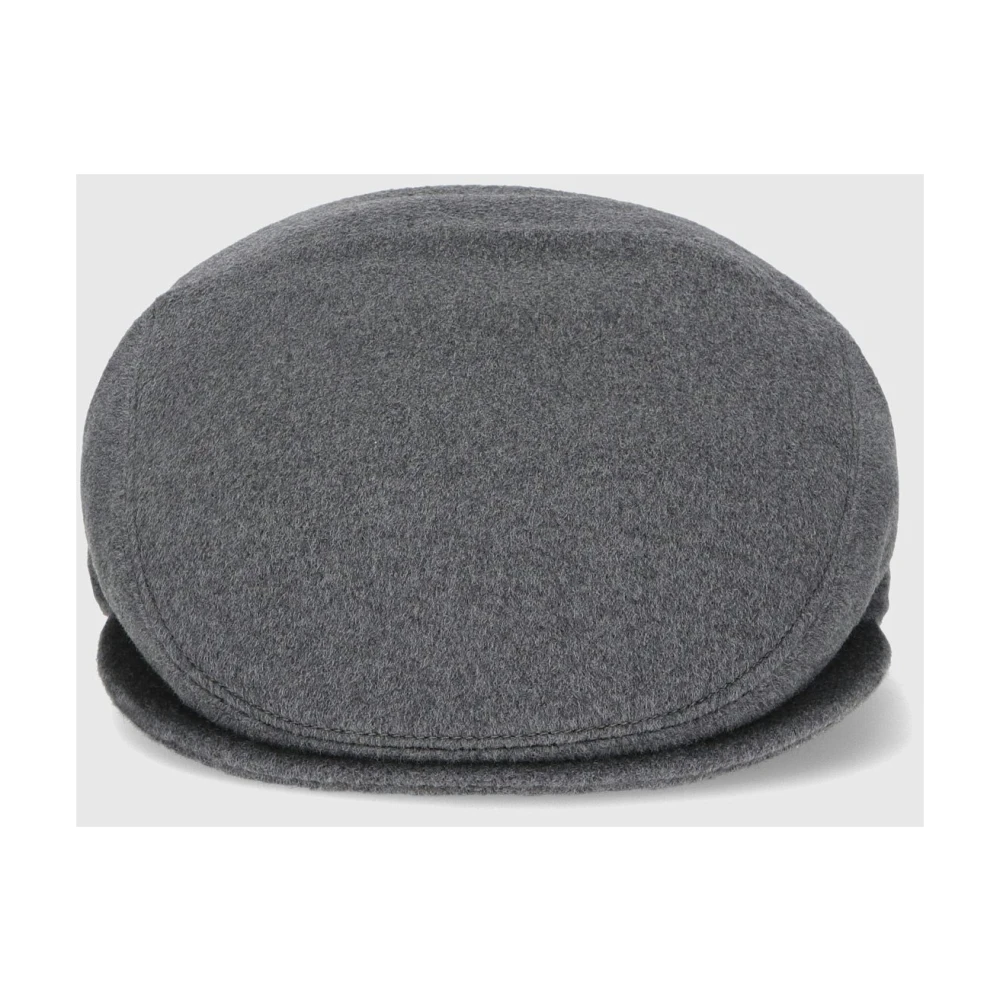 Borsalino Zachte platte pet met vlaglogo Gray Unisex