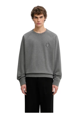 Oversized sweatshirt med djärvt rävhuvud-patch