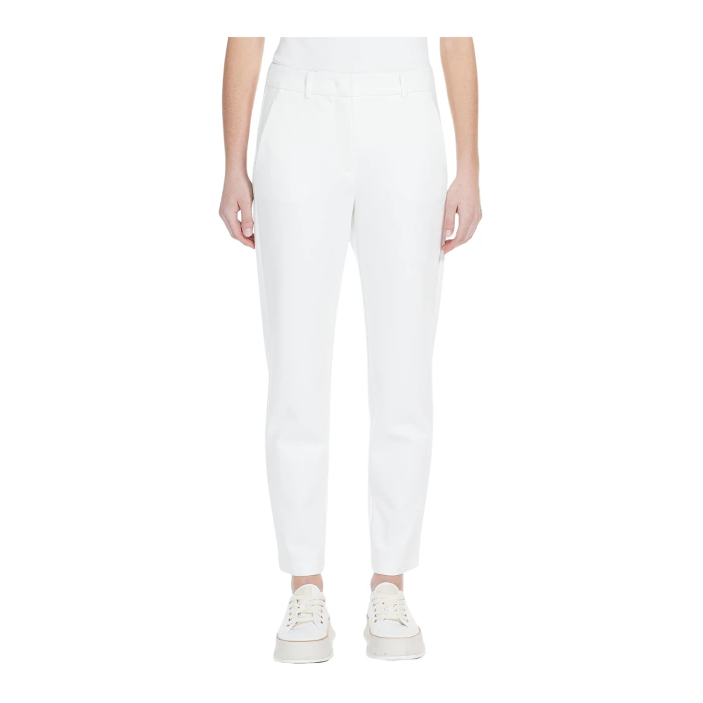 Max Mara Rechte broek van viscose met Milano-steek White Dames