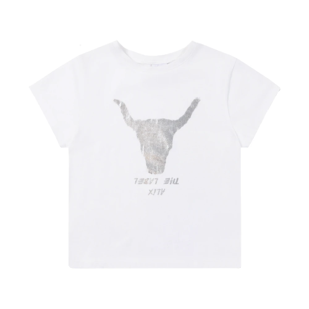 Alix The Label Kinderen Gebreide Stier T-shirt White Dames