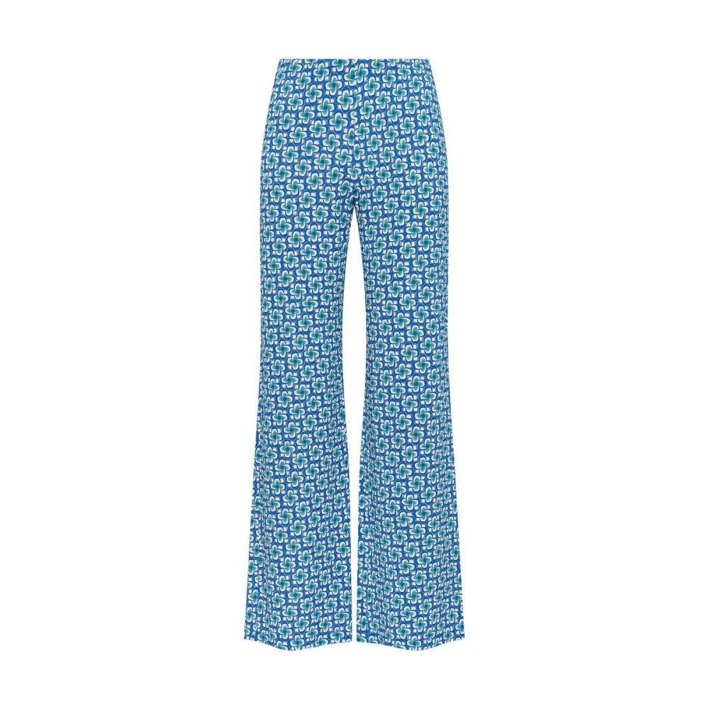 Maliparmi Women's Blue Wide Trousers, Xs, Mini Mouliné Trousers
