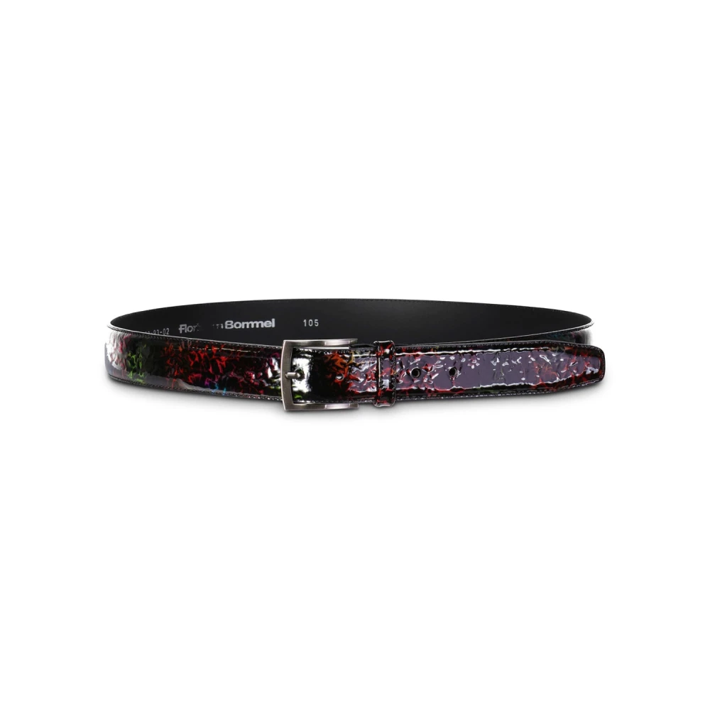 Van Bommel Kleurrijke leren riem met zilveren gesp Multicolor Heren