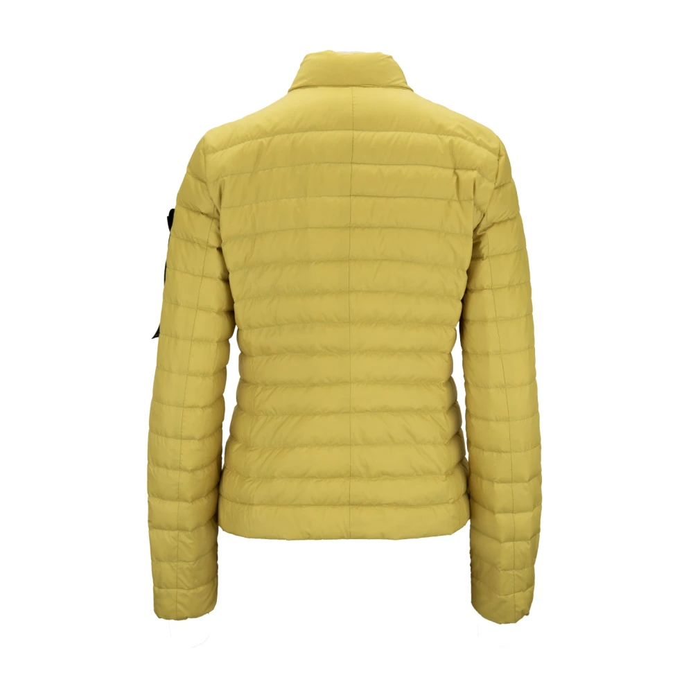 Peuterey Korte donsjas met hoge kraag Yellow Dames
