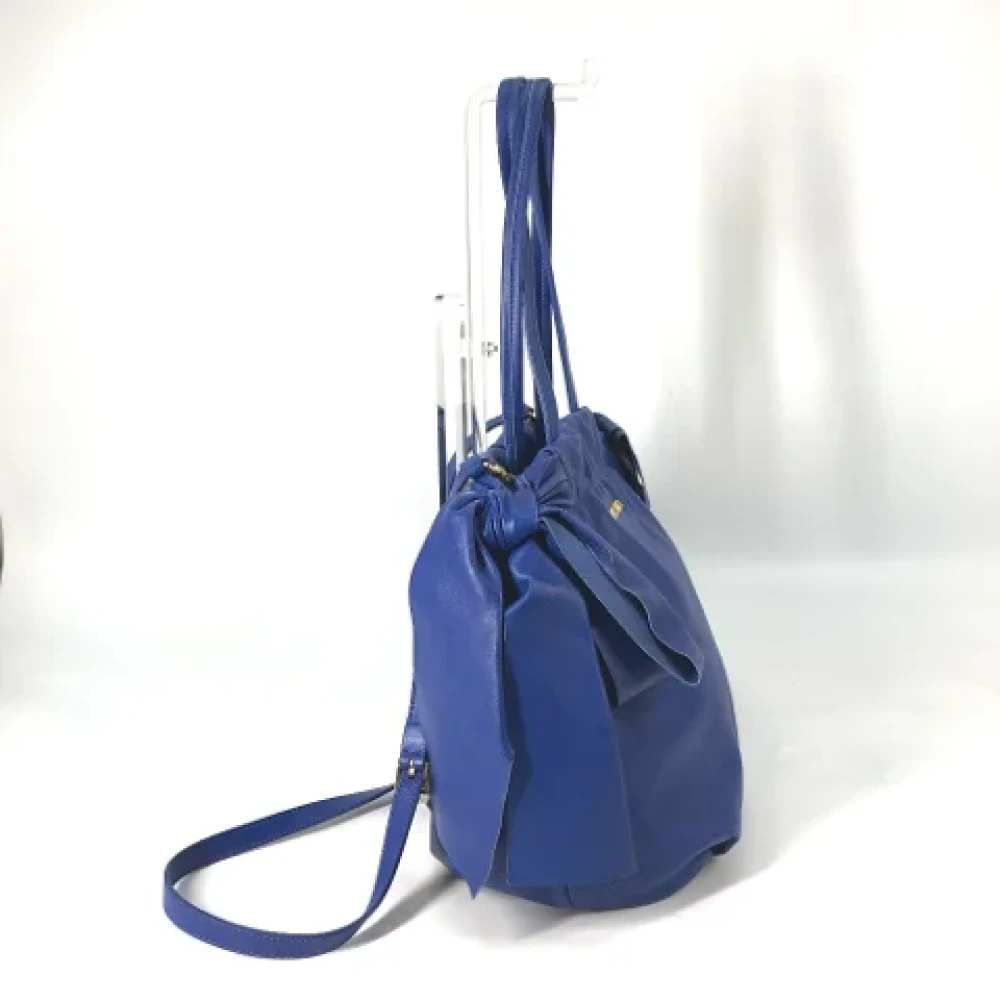 Prada Vintage Pre-owned Leather prada-bags Blue Dames