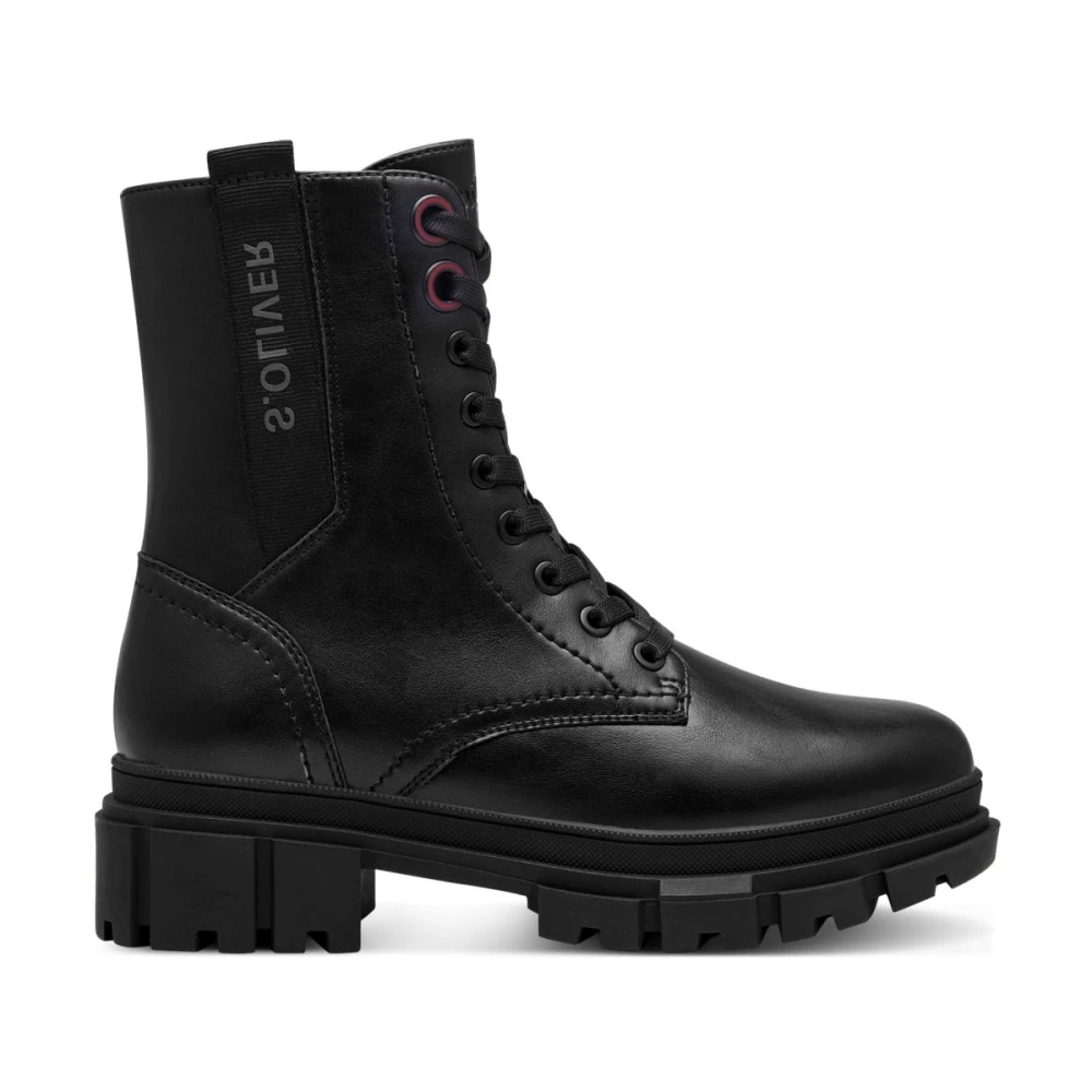 S.oliver Women's Black Lace-Up Boots, 4 Uk, Closed Booties Ankle Boots