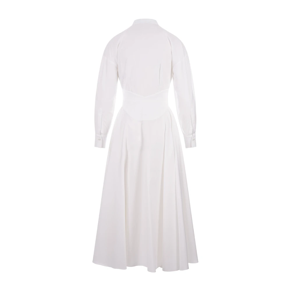 alexander mcqueen Witte Katoenen Midi Overhemdjurk White Dames