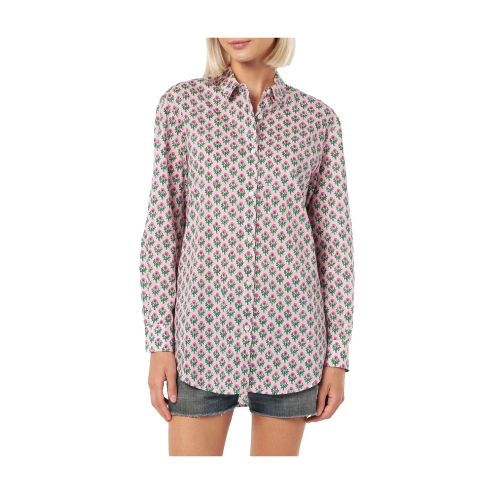 MC2 Saint Barth Bloemenprint Katoenen Overhemd Roze Pink Dames
