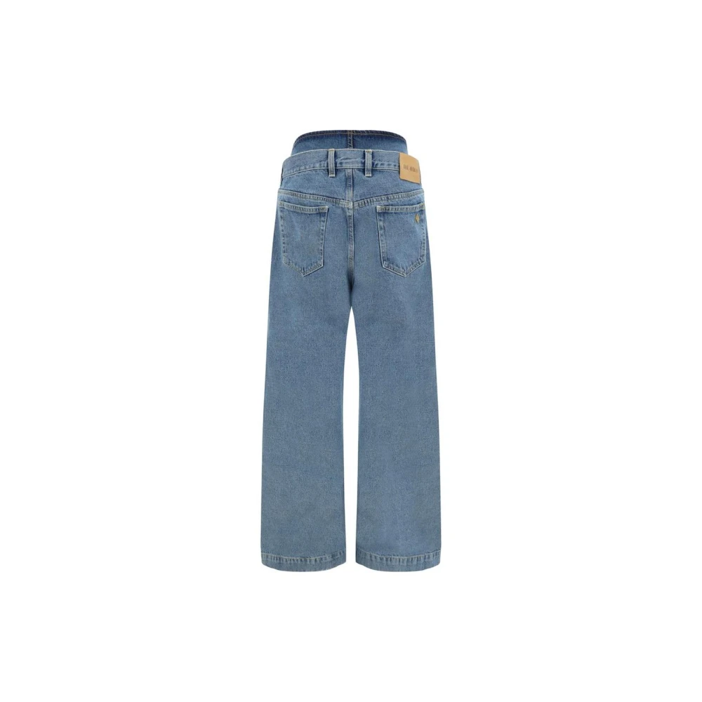 The Attico Dubbelgelaagde Wide-Leg Denim Jeans Blue Dames