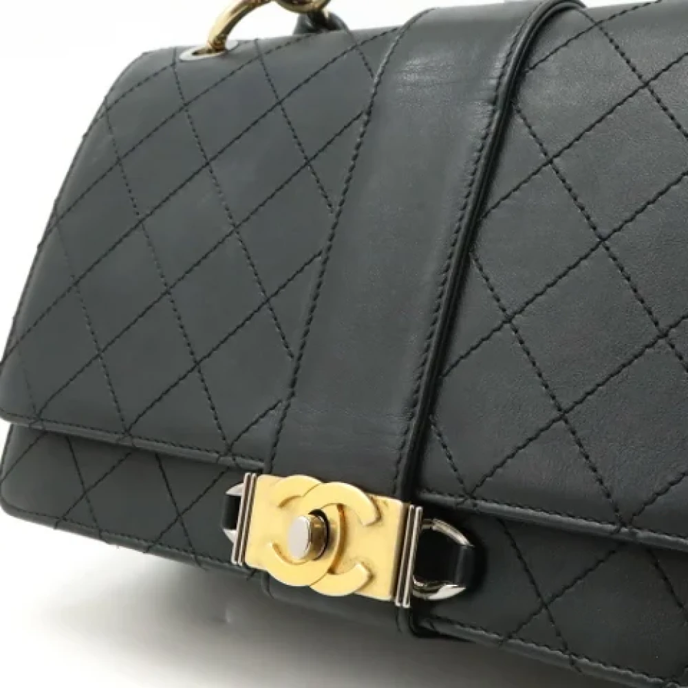 Chanel Vintage Pre-owned Leather handbags Black Dames