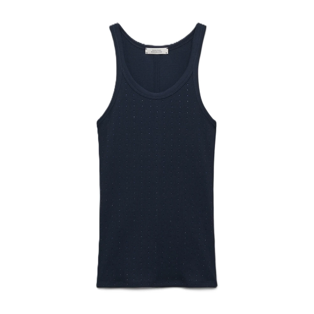 Dorothee schumacher Geribbelde tanktop met hotfix-versiering Blue Dames