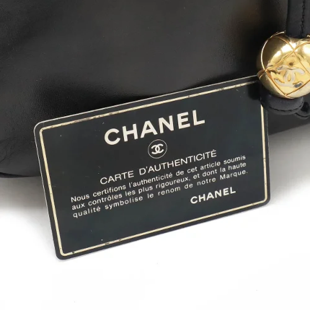 Chanel Vintage Pre-owned Leather backpacks Black Dames