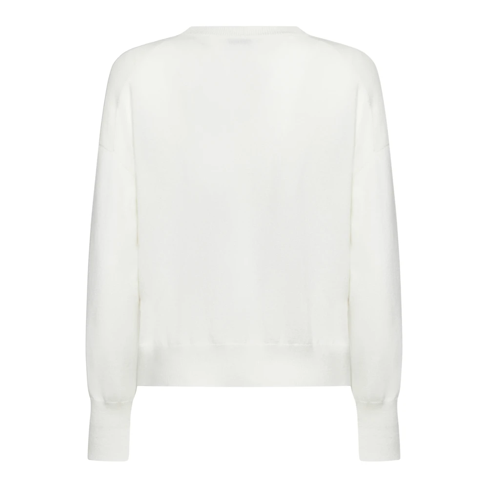BRUNELLO CUCINELLI Kasjmier Crew Neck Sweater Wit White Dames