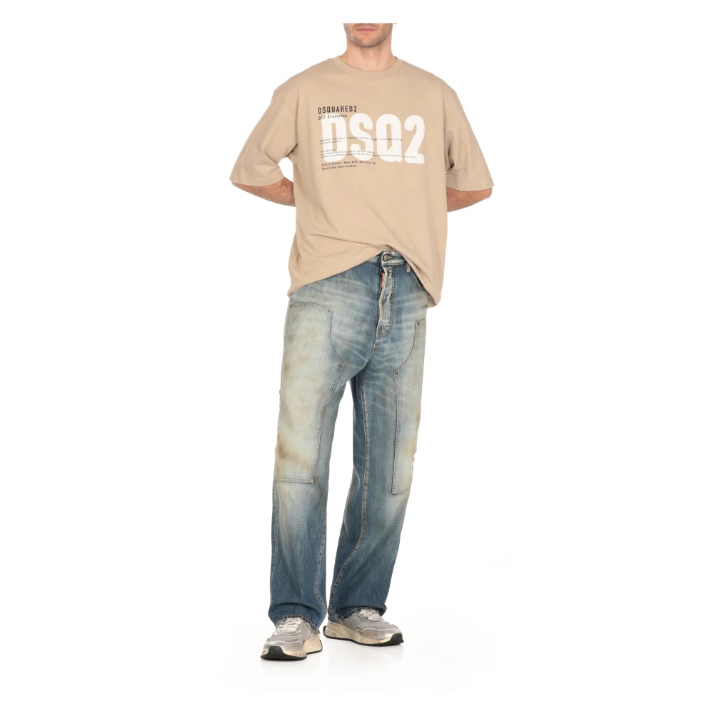Dsquared2 Blauwe Katoenen Jeans met Vernietigd Effect Blue Heren