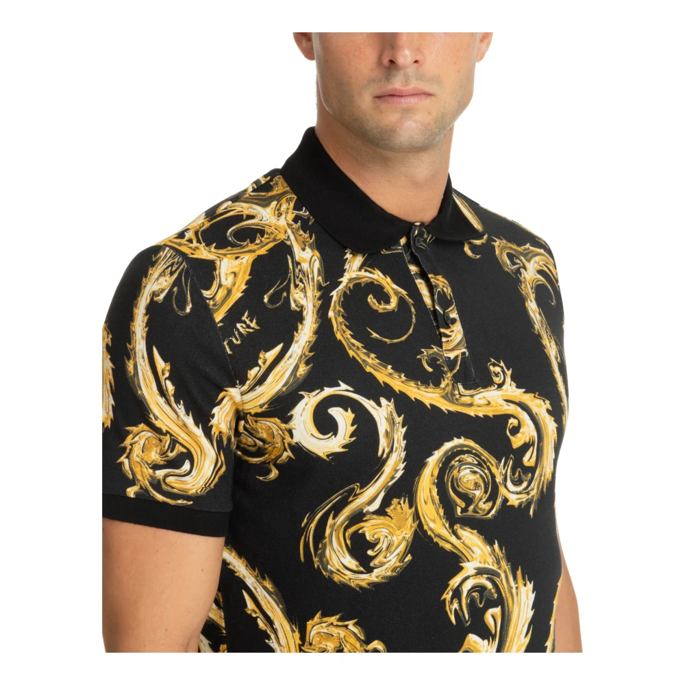 Versace Jeans Couture Abstract Multicolor Polo Shirt Logo Multicolor Heren