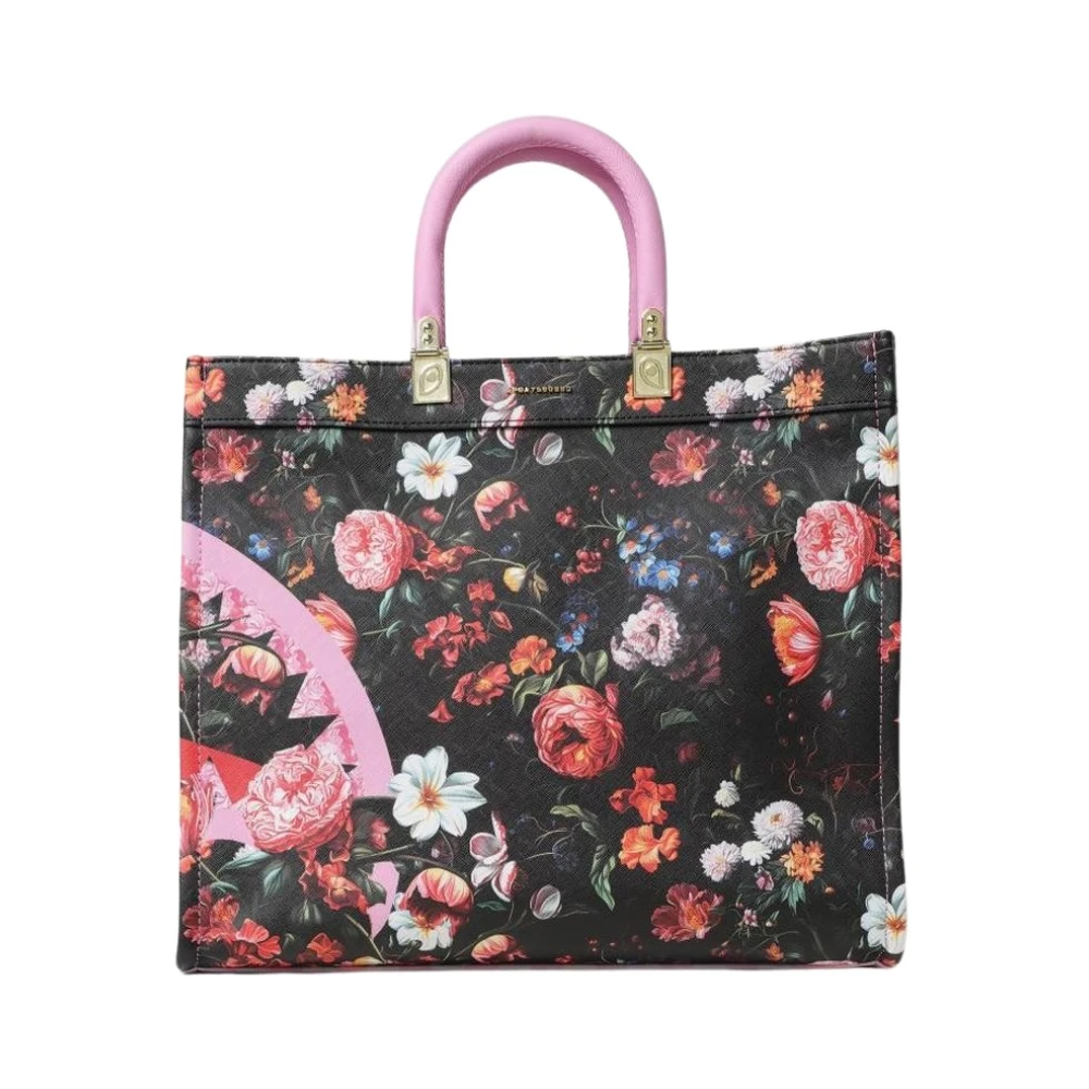 Sprayground Women's Pink Chic Floral Shark Tote Bag - Shopping Bags - One Size - Bags