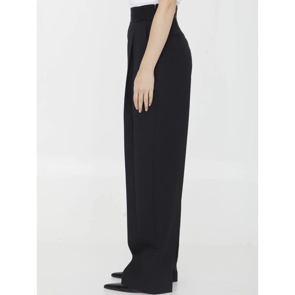 alexander wang Zwarte broek met hoge taille en wijde pijpen Black Dames