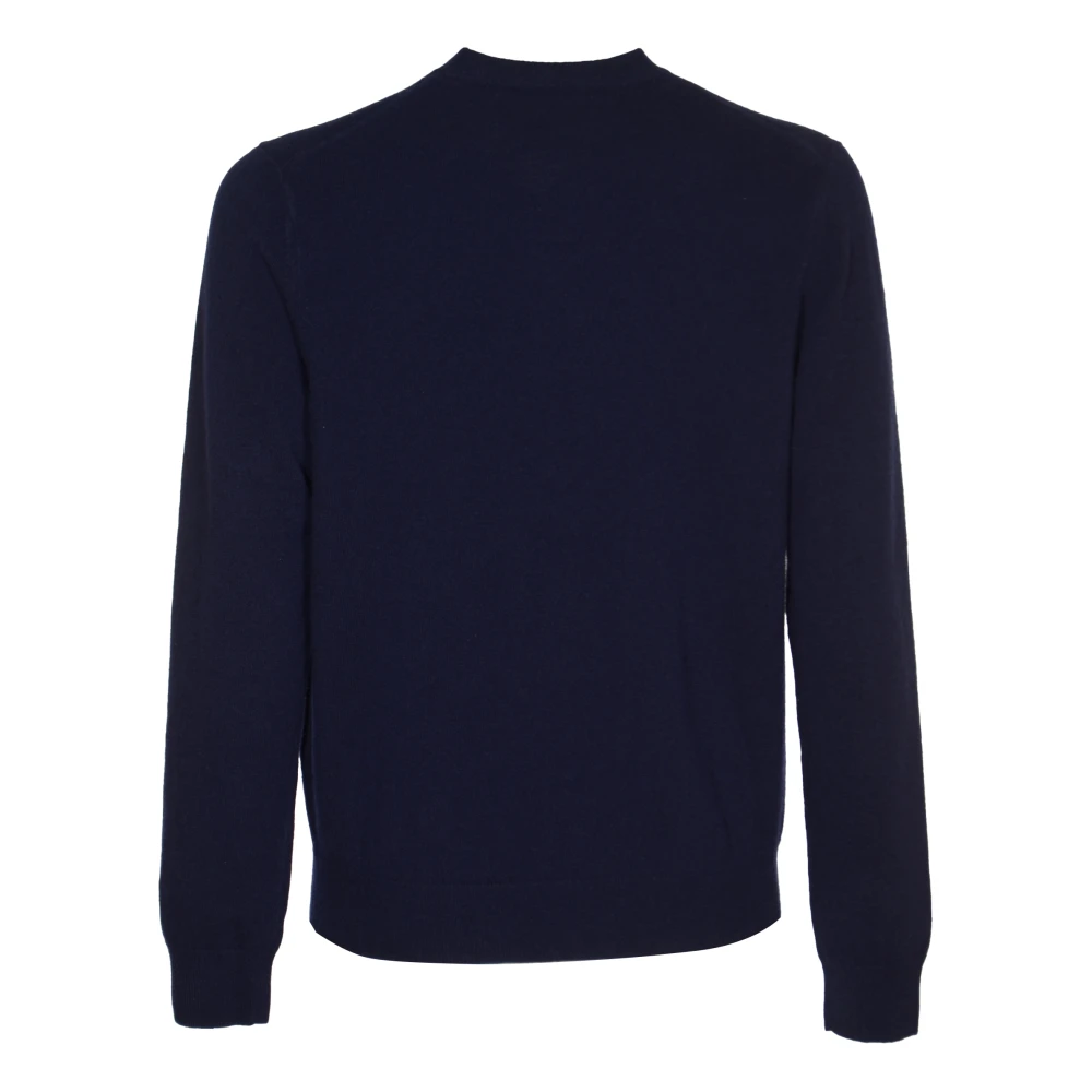 Comme des Garçons Blauwe V-Hals Pullover Trui Gebreid Blue Heren