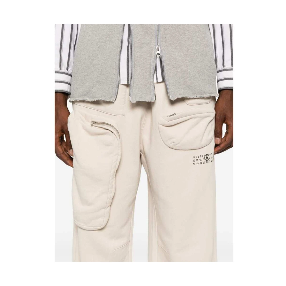MM6 Maison Margiela Beige Katoenen Jersey Broek Beige Heren