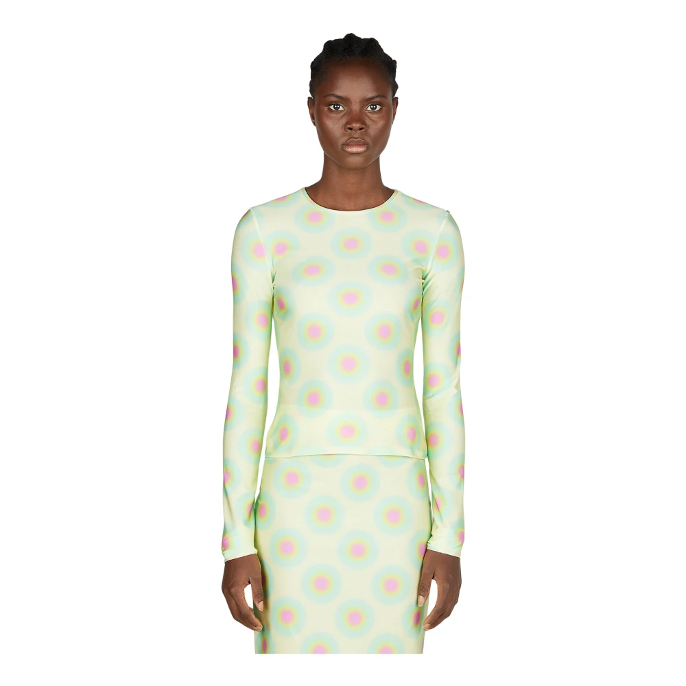 Sportmax Multicolor Grafisk Crewneck Långärmad Topp