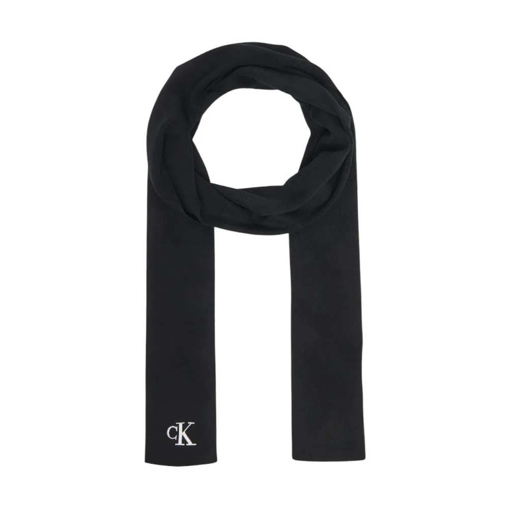 Calvin Klein Men's Black Signature Logo Scarf