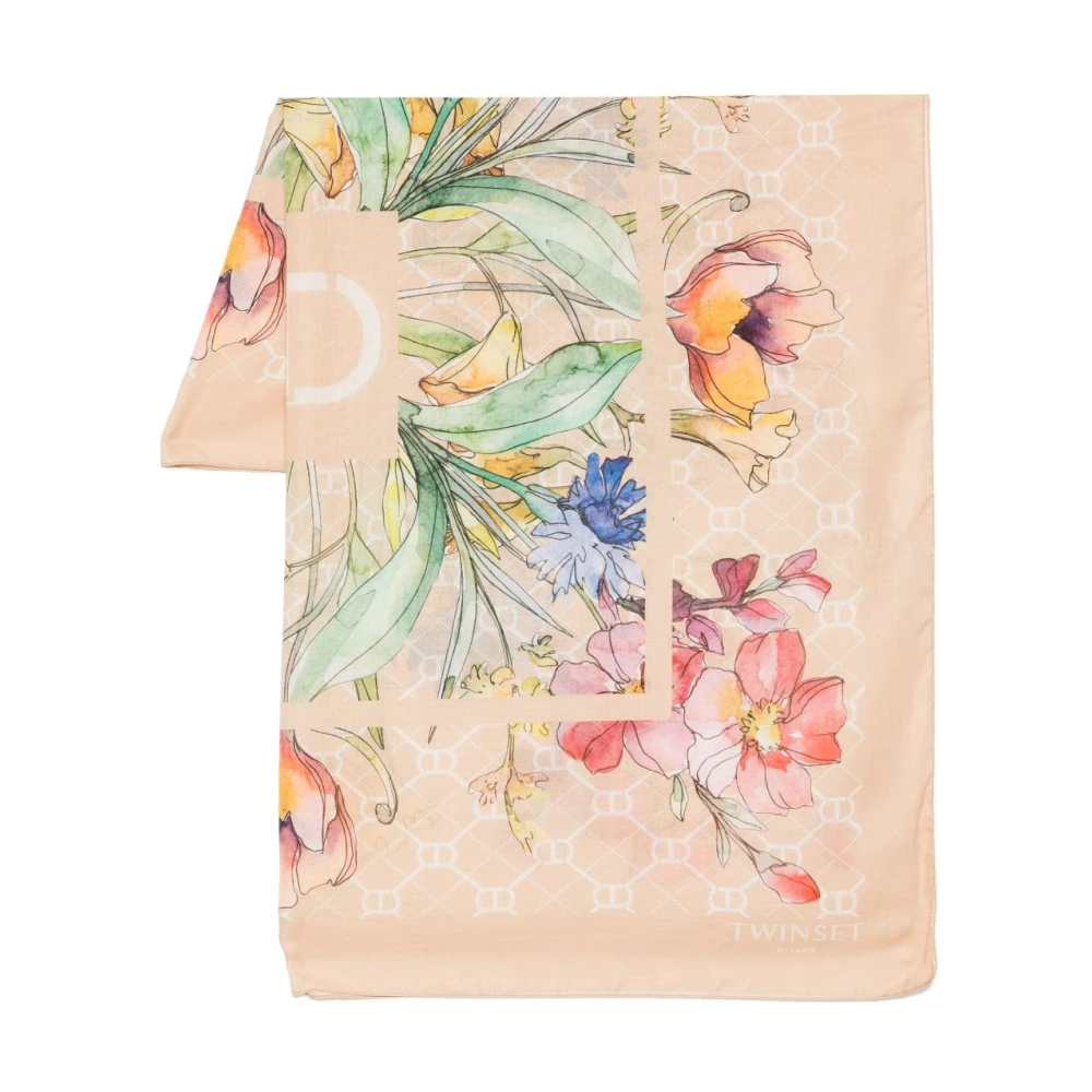 Twinset Vierkante Beige Gemengde Print Set Multicolor Dames