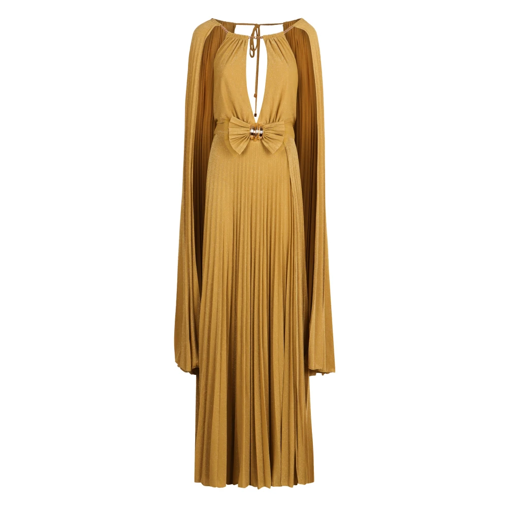 Elisabetta Franchi Cape-stijl jurk met voorste sleutelgat Yellow Dames