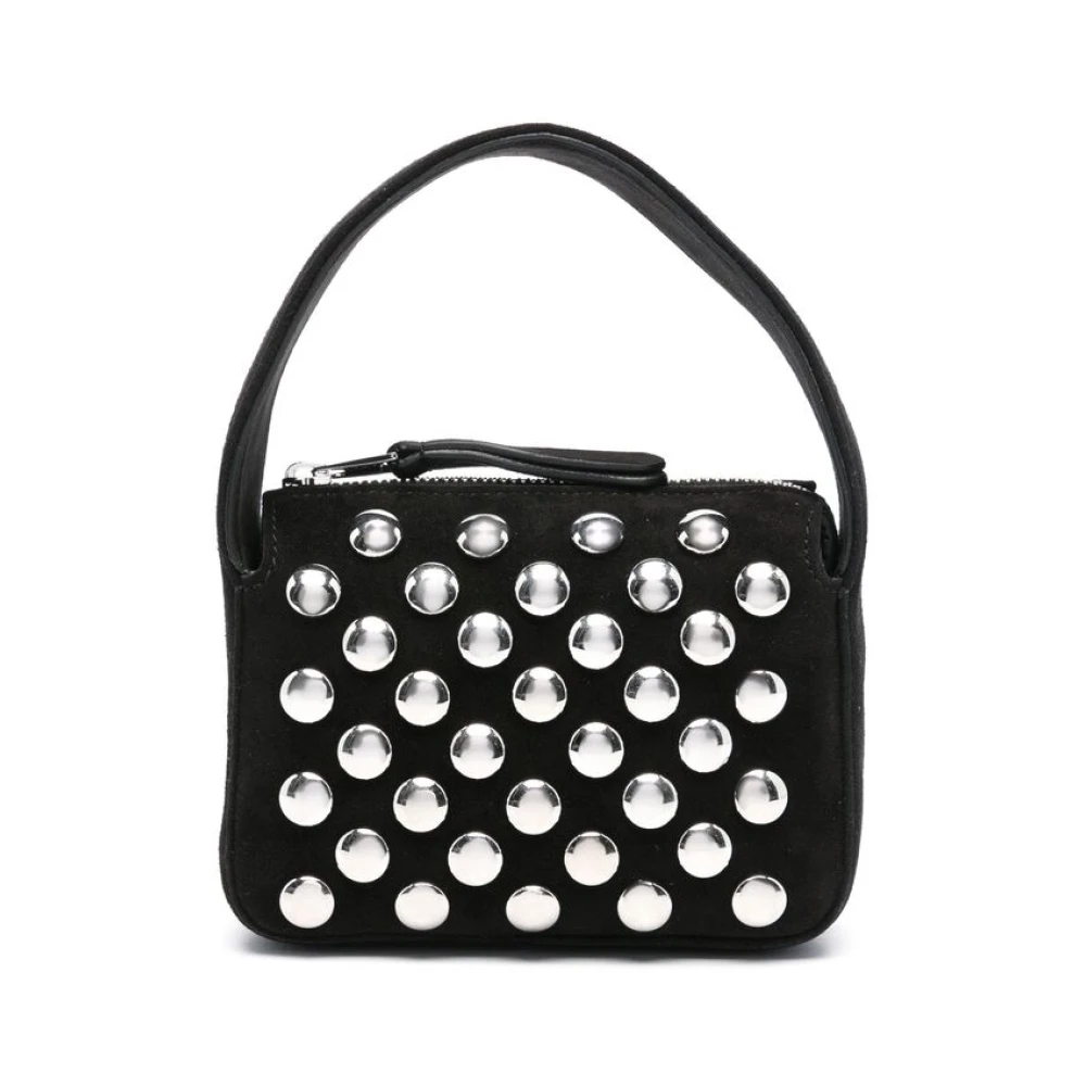 Khaite Women's Black Studded Suede Top Handle Bag - Handbags - One Size - Bags