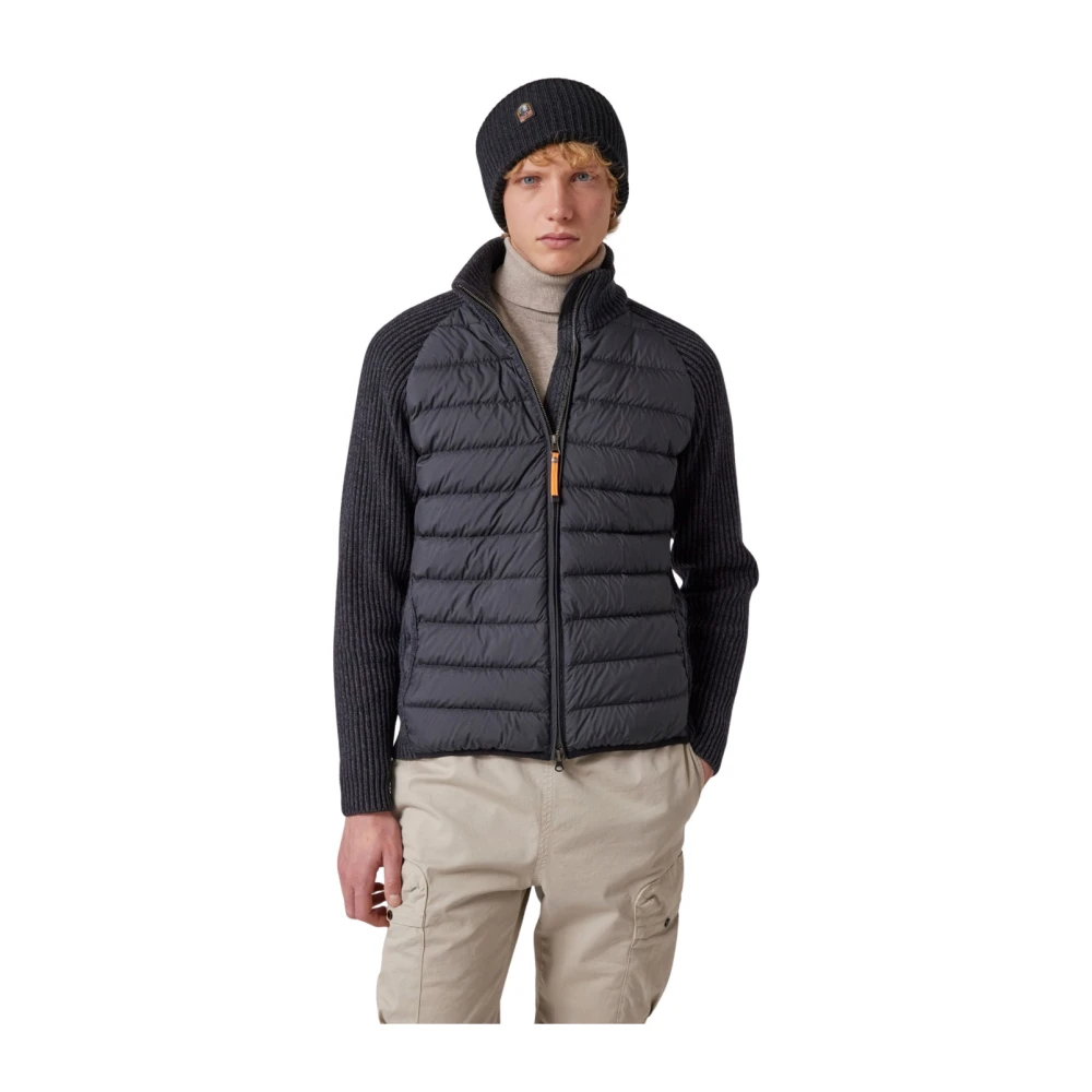 Parajumpers Zwarte Hybride Jas met Merinowol Black Heren