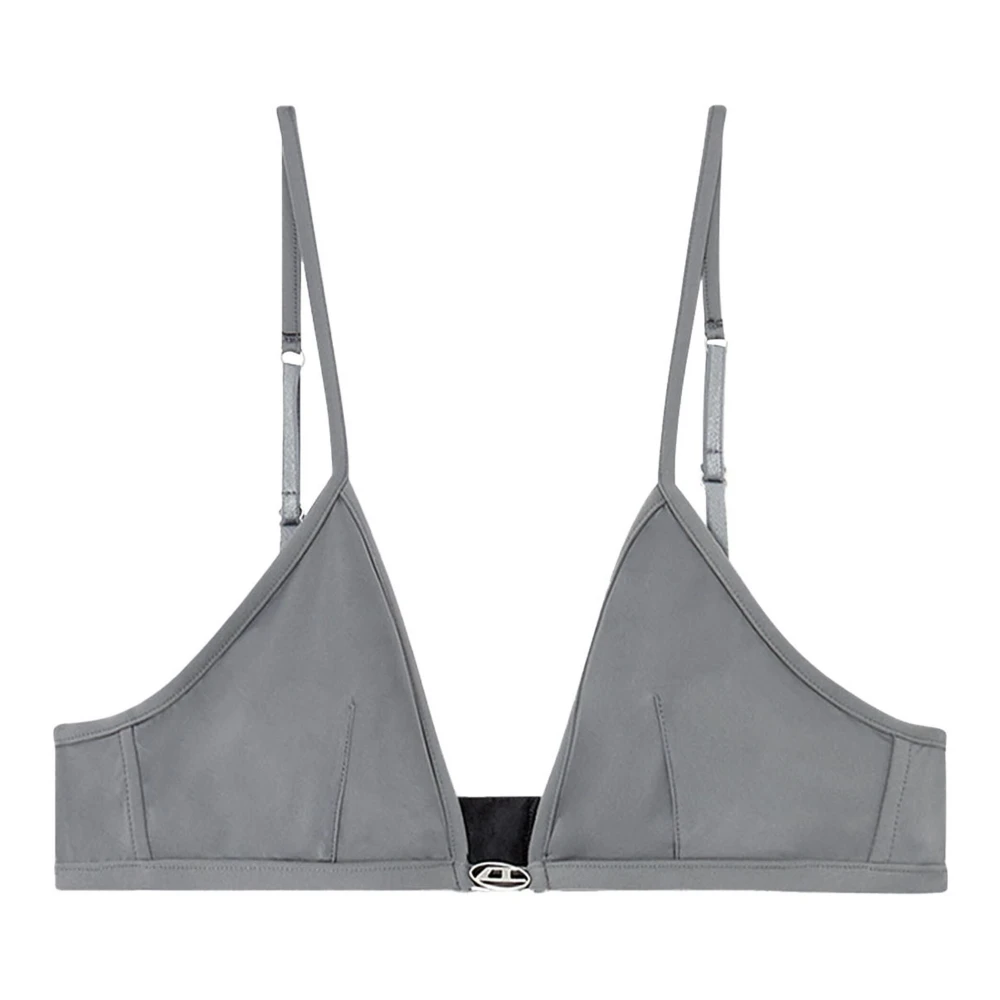 Diesel Grijze Microvezel Triangel Bh met Ovale D Metalen Plaat Gray Dames